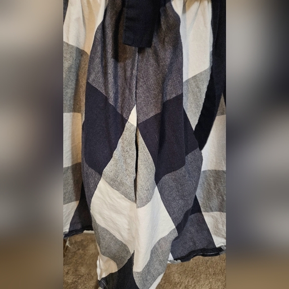 LAZY OAF Left Field Tie Dress In Blue/white Checkered Print. Size 6 - Picture 14 of 16